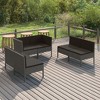 vidaXL Garden Lounge Set Patio Sectional Sofa Couch Outdoor Poly Rattan Grey - 2 of 4