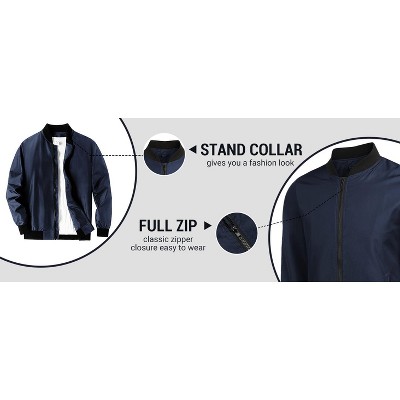 COOFANDY Men Bomber Jacket Lightweight Windbreaker Jackets Casual Softshell Flight Fashion Winter Fall Coat with Pocket Light Grey M — фото 5