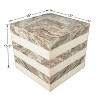 JONATHAN Y Felix 15" Contemporary Natural Marble Handmade Cube End Table - 3 of 4