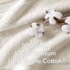 100% Cotton Solid Color Heavyweight Bath Towel Set, Anti-Microbial Certified Highly Absorbent Plushy Bath Towel - 4 of 4
