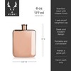 Viski Copper Flask, Stainless Steel Flask with Screw Top, Copper Plated Liquor Flask for Women and Men, 6 Ounces, Copper, Set of 1 - 3 of 4
