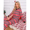 INSPIRE CHIC Women's Christmas Family Matching Pajama Set Long Sleeve Elk Snow Xmas Party Couples Sleepwear Lounge Set - 4 of 4