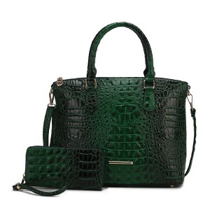 MKF Collection Liora Women's Croc Embossed Tote & Wallet Set Functional by Mia K - 1 of 4
