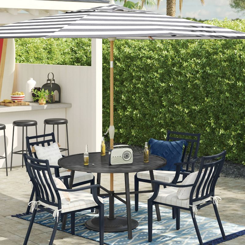 6'x10' Rectangular Cabana Stripe Outdoor Patio Market Umbrella with Light Wood Pole - Threshold™, 3 of 8