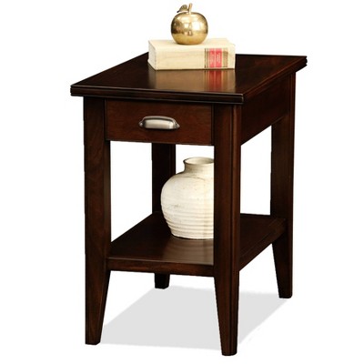 Laurent Drawer Chairside Table Chocolate Cherry Finish - Leick Home