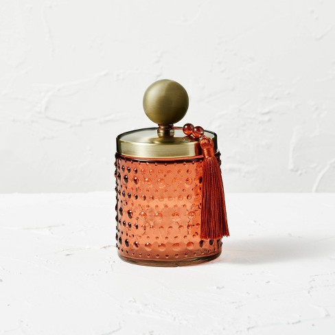 Short Glass Canister With Tassel Rust - Opalhouse™ designed with Jungalow™ - image 1 of 4