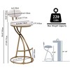 TiramisuBest Set of 2 Round Velvet Bar Stools,Armless Upholstered Counter Chairs for Kitchen Island & Dining Room, Gold & Creamy White - 4 of 4