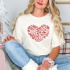 S.W.Smiley Christmas Outline Heart - Women's Garment Dyed Graphic T-Shirt - 2 of 4