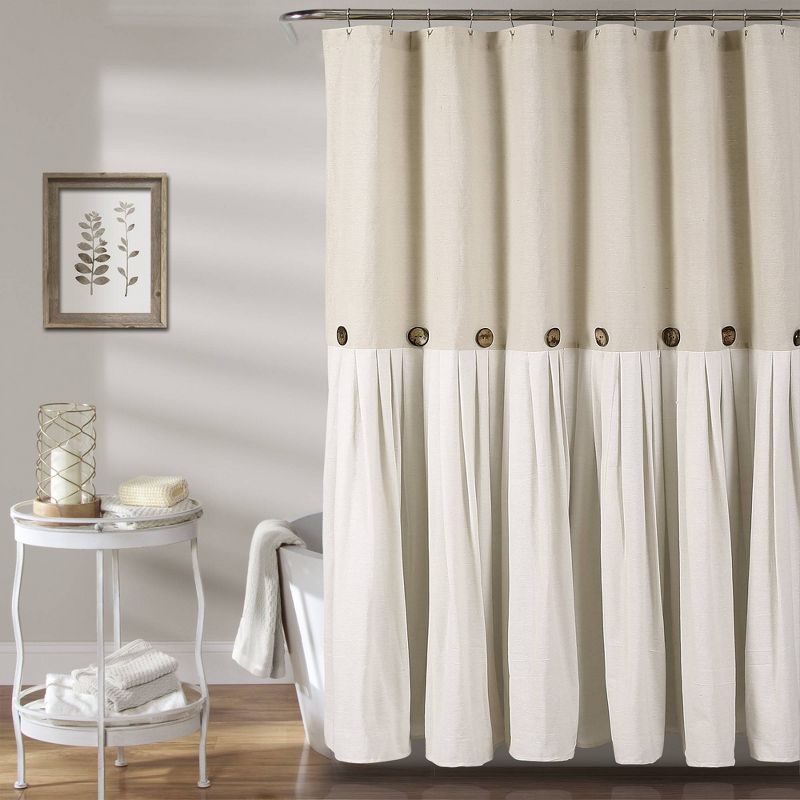 Linen Button Shower Curtain - Lush Décor, 1 of 13