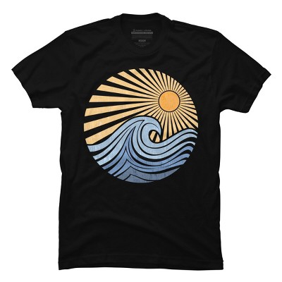Men's Design By Humans Sunrise Waves By jun_salazar216 T-Shirt