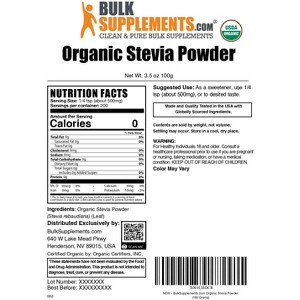 BulkSupplements Organic Stevia Leaf Powder - 1 of 4