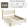 Costway Full\Queen Size Upholstered Bed Frame Wooden Slatted Adjustable Headboard 4 Drawers - 4 of 4