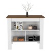 FONTOI Kitchen Island with Four Legs&Three Open Storage Shelves, Kitchen Table for Home, White&Onix, 40.5"*35.4"*27.5" - 4 of 4