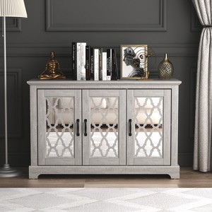 Galano Heron Wood 45.8 in. 3 Doors Sideboard with Adjustable Shelves in Gray, Dusty Gray Oak - 1 of 4