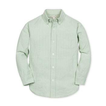 Hope & Henry Boys' Organic Long Sleeve Seersucker Button Down Shirt, Kids