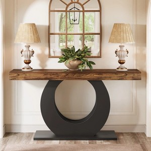 Hommoo Industrial Farmhouse Narrow  Console Table Rustic Brown - 1 of 4