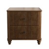 NicBex 1PC/2PCS Modern Nightstand with Metal Handles,21.65" W Side Table with 3 Drawers,Fluted Bedside Table for Bedroom,Living Room - 2 of 4