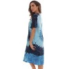 Just Love Womens Nightgown - Tie Dye Short Sleeve Henley Oversized Sleepwear Gown - 2 of 3