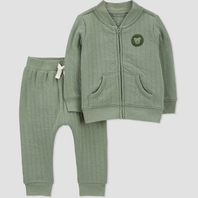 Image of Carter's Just One You® Baby Boys' Bomber Jacket - Green Newborn