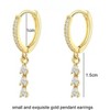 Gold/Silver Hoop Earrings for Women,Dainty 14k Gold/Silver Plated Small CZ Diamond Dangle Drop Earrings for Women Trendy Lightweight Jewelry Set - 3 of 4