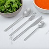 Unique Bargains Flatware Sets Dishwasher Safe Cutlery Set Knife Fork Large Small Spoons 4-Piece Set Silver Tone 8.27"x1.97"x1.97" 1 Set - 2 of 4