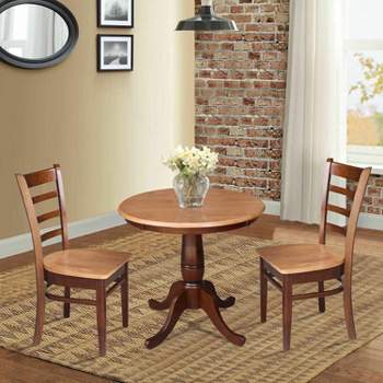 International Concepts 30 inches Round Top Pedestal Table - With 2 Chairs