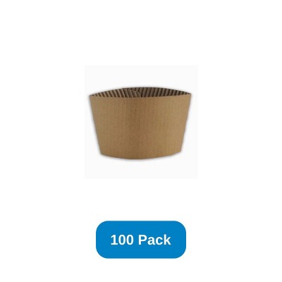 StalkMarket Sleeve for 10-20 oz Hot Cup Recycled Kraft Paper Compostable - Pack of 100