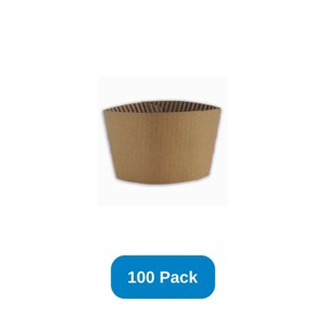 StalkMarket Sleeve for 10-20 oz Hot Cup Recycled Kraft Paper Compostable - Pack of 100 - 1 of 3