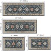 SEVOBAL Boho Kitchen Rugs 4pcs Floral Indoor Floor Mat Carpet Farmhouse Kitchen Rugs and Mats Non Skid Washable Runner Rug, Blue, 20"*60"*0.5" - 4 of 4