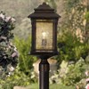 Franklin Iron Works Hickory Point Rustic Vintage Outdoor Post Light Walnut Bronze 21 1/2" Frosted Cream Glass for Exterior Barn Deck House Porch Yard - 2 of 4