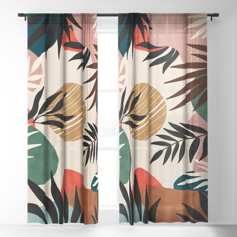 Marta Barragan Camarasa Modern tropical sunrise G Single Panel Sheer Window Curtain - Deny Designs, 2 of 7