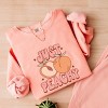 Simply Sage Market Just Peachy Colorful Peach Lightweight Garment Dyed Sweatshirt - 3 of 4