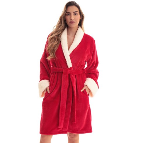 Just Love Womens Plush Solid Robe | Ladies Bathrobe 6947-red-1x : Target