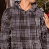 ADR Men's Plush Fleece One Piece Hooded Footed Zipper Pajamas Set, Soft Adult Jumpsuit PJs with Hood - 4 of 4