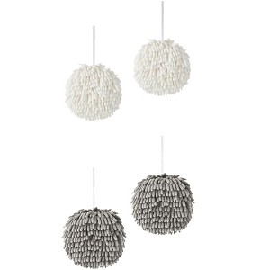 REGALWOVEN Soft Absorbent Fluffy Chenille Ball Bathroom Hand Towels with Wall Hook 4 Pack - 1 of 4