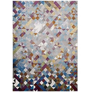 Modway Lavendula Triangle Mosaic 5x8 Area Rug - Multicolored,  100% Polypropylene ,  Tight Low Pile Weave - 1 of 4