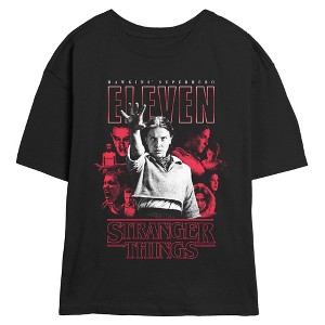 Juniors Womens Stranger Things Eleven Art Collage T Shirt - 1 of 4
