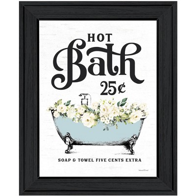 HomeRoots Hot Bath Black Framed Print Bathroom Wall Art