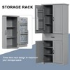 Bathroom Cabinet, Tall Storage Cabinet With Doors & Adjustable Shelf, Freestanding Storage Cabinet For Kitchen, Living Room, Laundry Room - 2 of 4