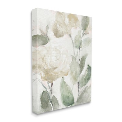 Stupell Industries Soft Edge White Roses Blooming Charming Abstract Florals