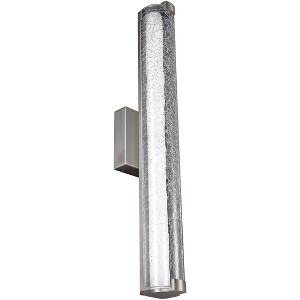 Generation Lighting Cutler 24" Nickel and Crackle Glass LED Bath Light - 1 of 4