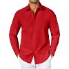 COOFANDY Men's Button Down Long Sleeve Shirt Casual Untucked Dress Shirt Regular Fit Wedding Shirts - 3 of 4