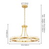 Rennnsan Wivra 23" W 9 - Light Wagon Wheel Beaded Crystal Mid-Century Modern Dimmable Flush Mount Chandelier in Gold - 3 of 4