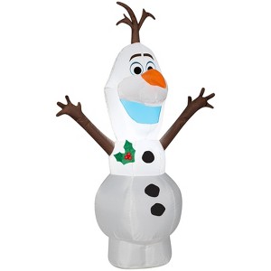 Gemmy Christmas Airblown Inflatable Olaf in Standing Pose, 4 ft Tall, White - 1 of 4