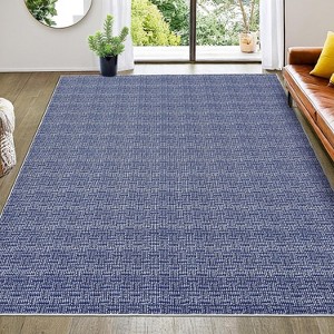 5x7,Washable Runner Rug Rug Runners for Hallways Non Slip Entryway Rug Modern Farmhouse Kitchen Runner Rug Blue - 1 of 4