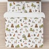 Sweet Jojo Designs Gender Neutral Unisex Full/Queen Comforter Bedding Set Watercolor Woodland Forest Animals Green Brown White 3pc - 3 of 4