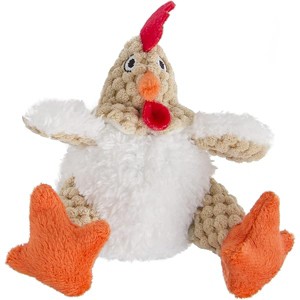 goDog Checkers Just For Me Fat Rooster Squeaky Plush Dog Toy, Chew Guard Technology - White, Mini - 1 of 1