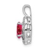 Black Bow Jewelry Rhodium Plated Sterling Silver, Diamond & Gemstone Pendant, 10 x 16mm - 2 of 4