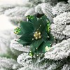 Northlight Poinsettia with Feather Petals Artificial Christmas Pick - 13.75" - Green - 2 of 4