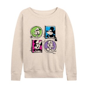 Women's - Disney - Revival Lightweight French Terry Wide Neck Long Sleeve Graphic Shirt - 1 of 4